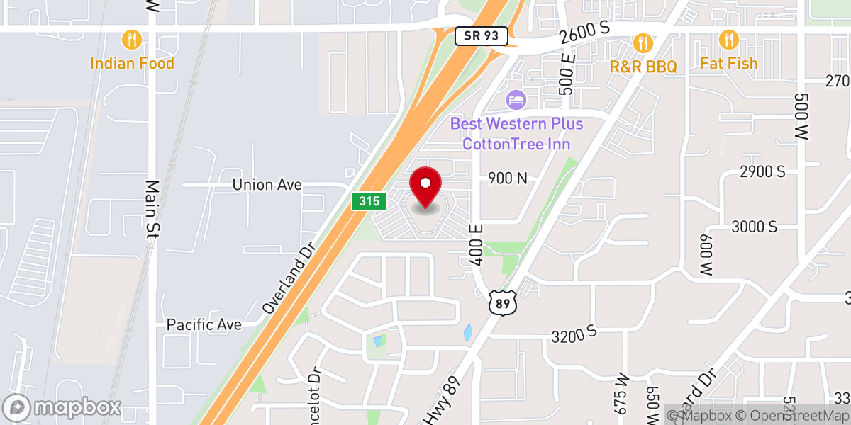 Map showing location of Bountiful Regional Center