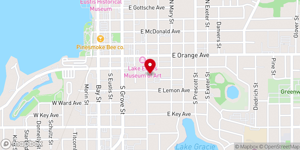 Map showing location of First Presbyterian Church of Eustis