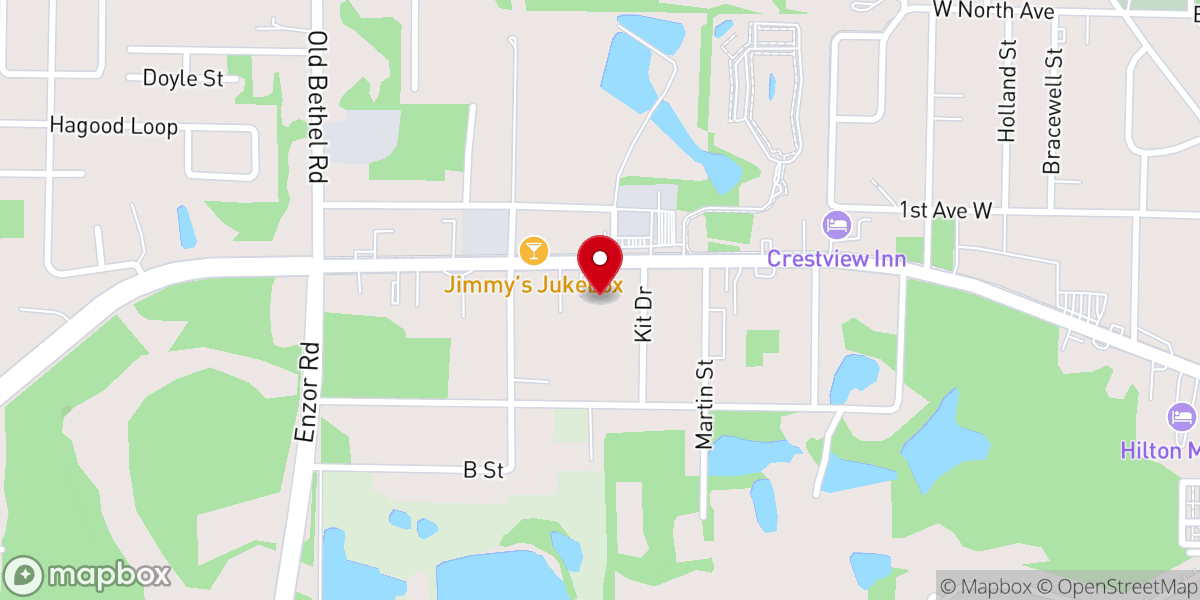 Map showing location of The Hub City Church