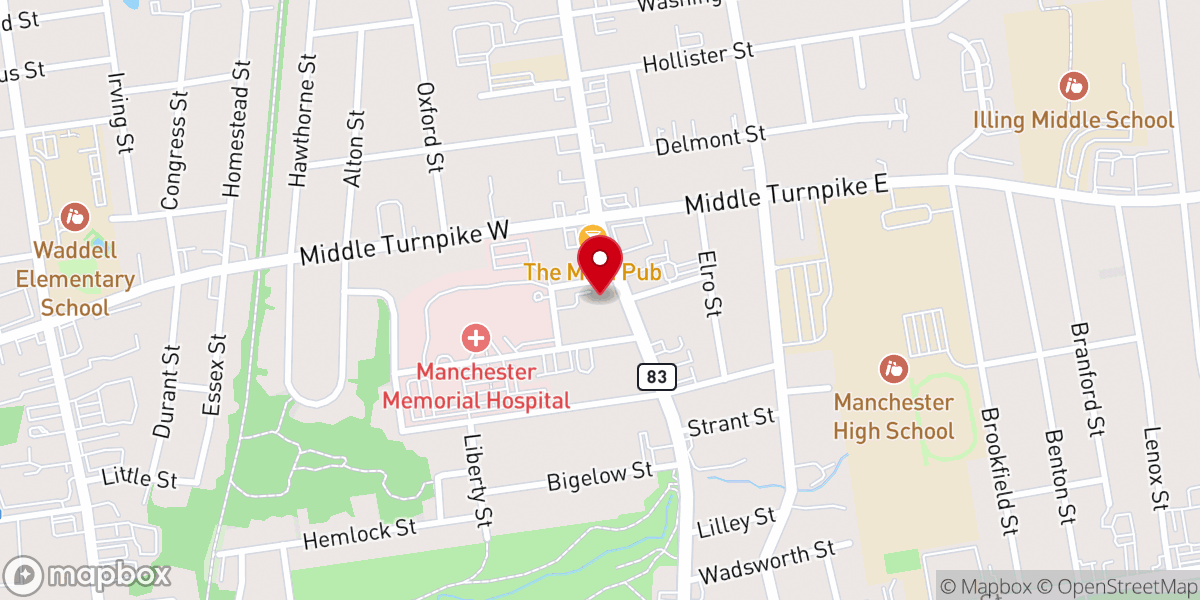 Map showing location of Manchester Baptist Church