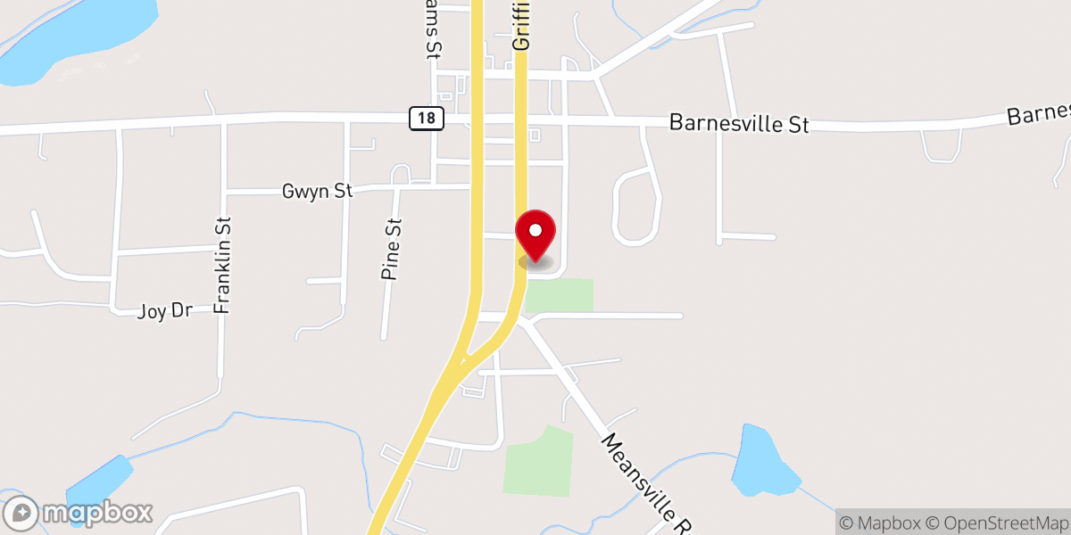 Map showing location of Zebulon Methodist Church