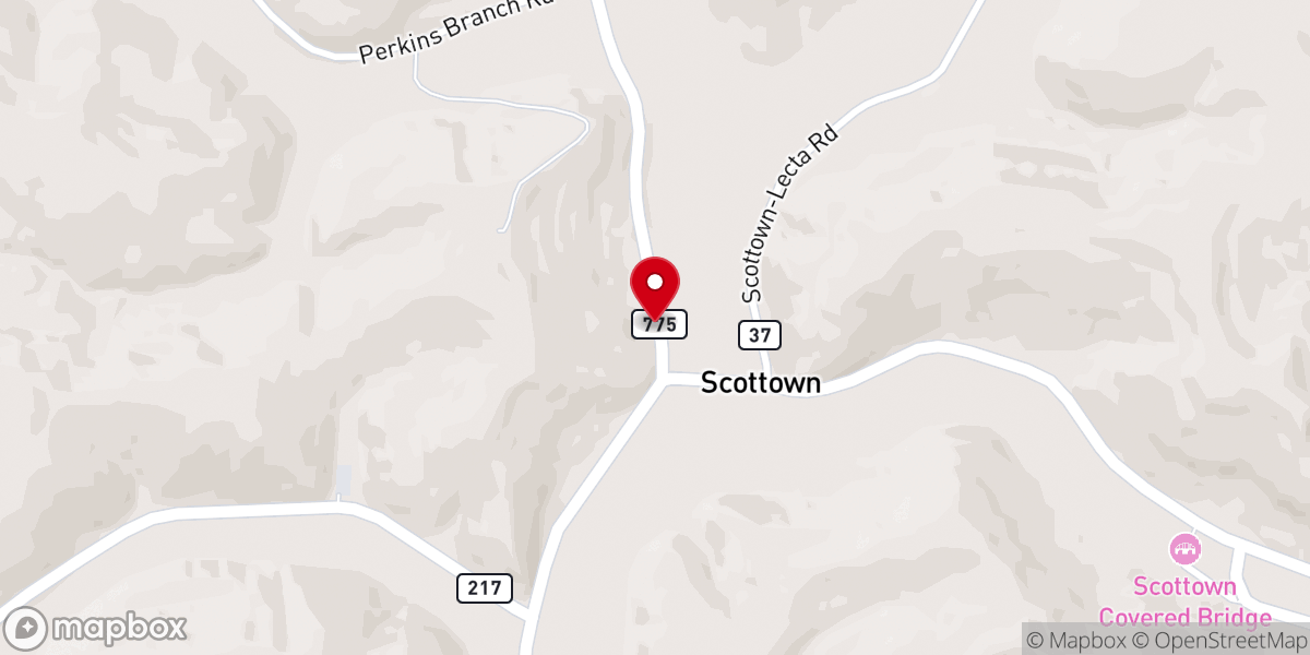 Map showing location of Scottown Chapel