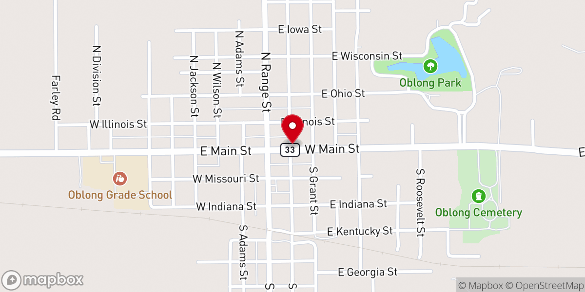 Map showing location of Evangelical United Methodist Church
