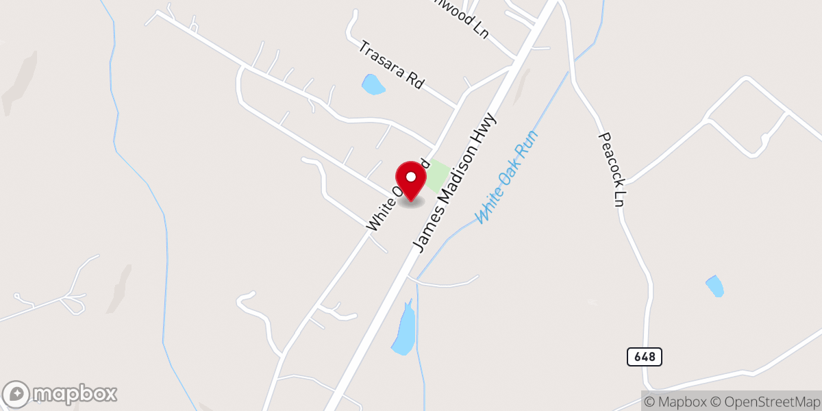 Map showing location of Crooked Run Church