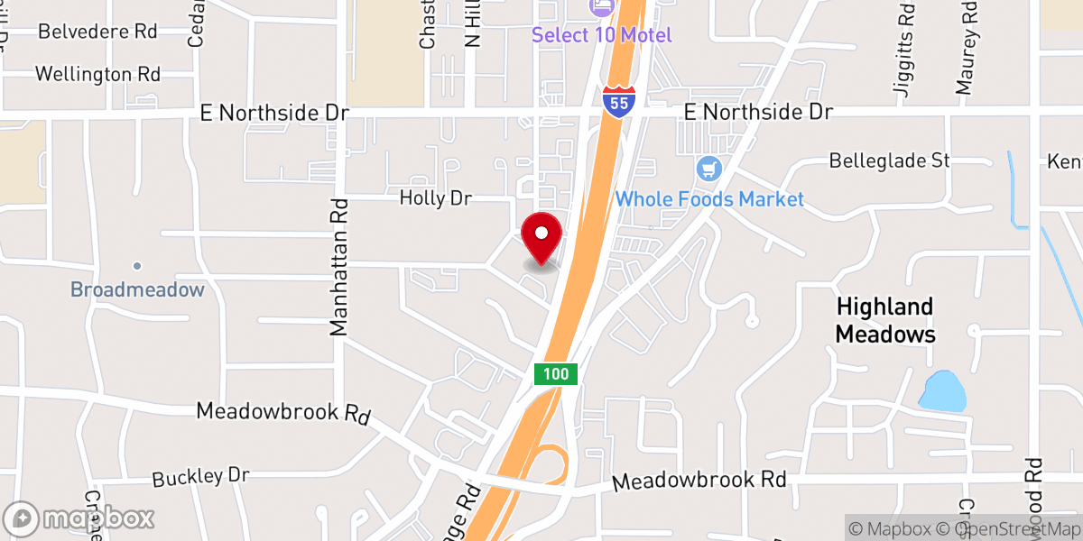 Map showing location of Christ Lutheran Church