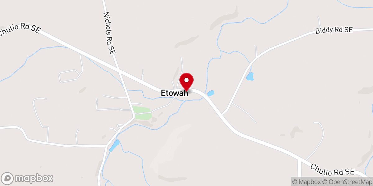 Map showing location of Spring Creek Church