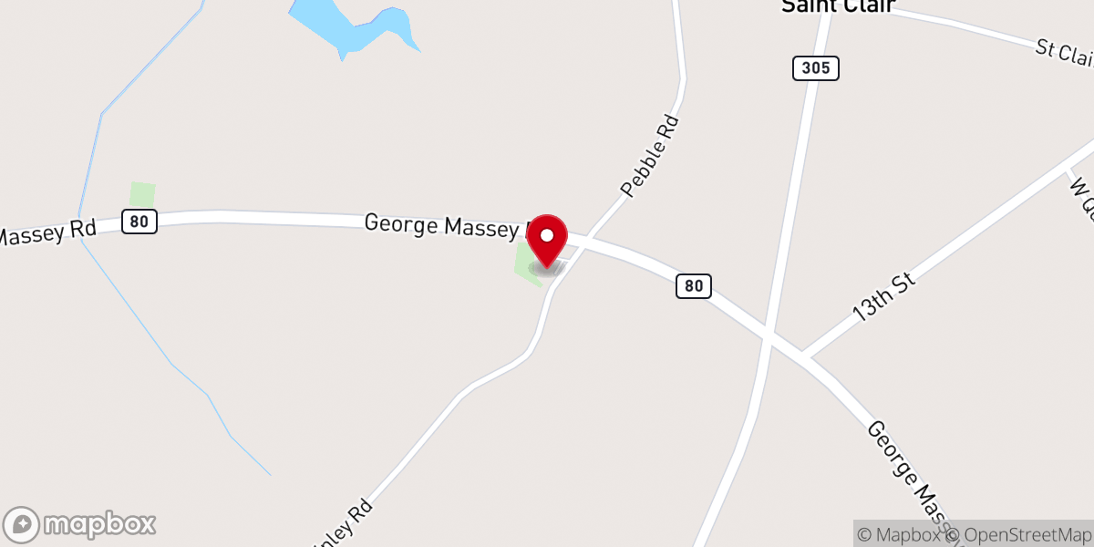 Map showing location of Saint Clair Baptist Church