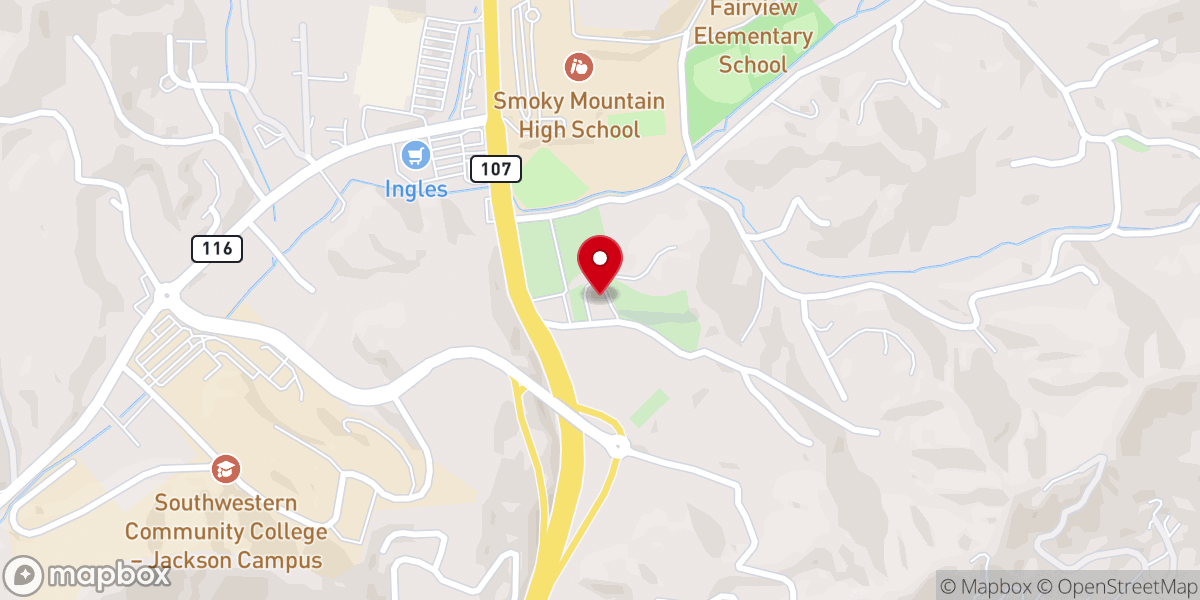 Map showing location of Tuckaseigee Baptist Association