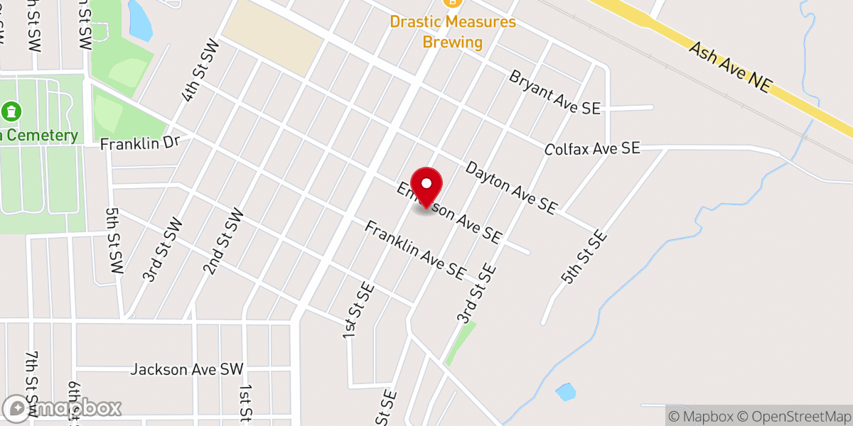Map showing location of St. Ann's Catholic Church