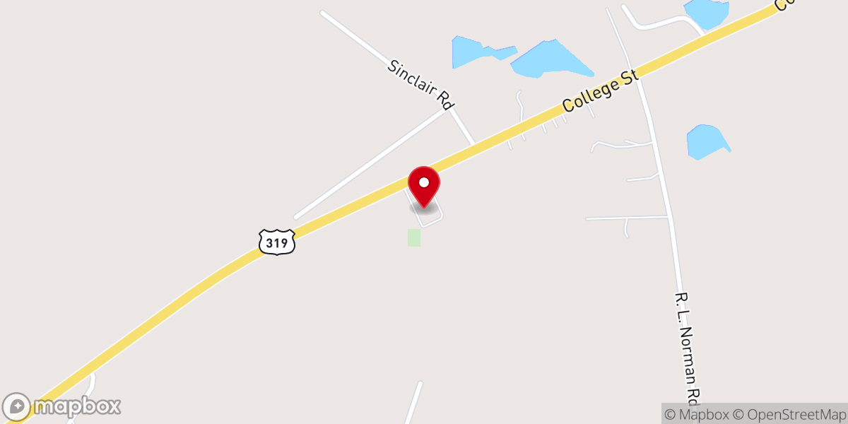 Map showing location of Southside Baptist Church