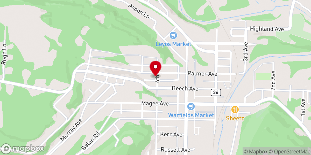 Map showing location of Queen of Peace Parish