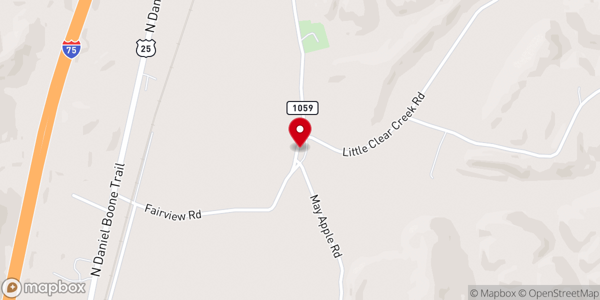Map showing location of Fairview Baptist Church