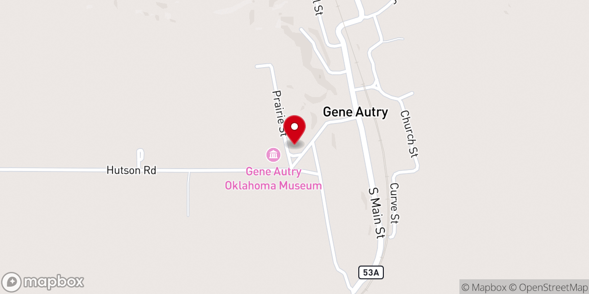 Map showing location of First Baptist Church-Gene Autry