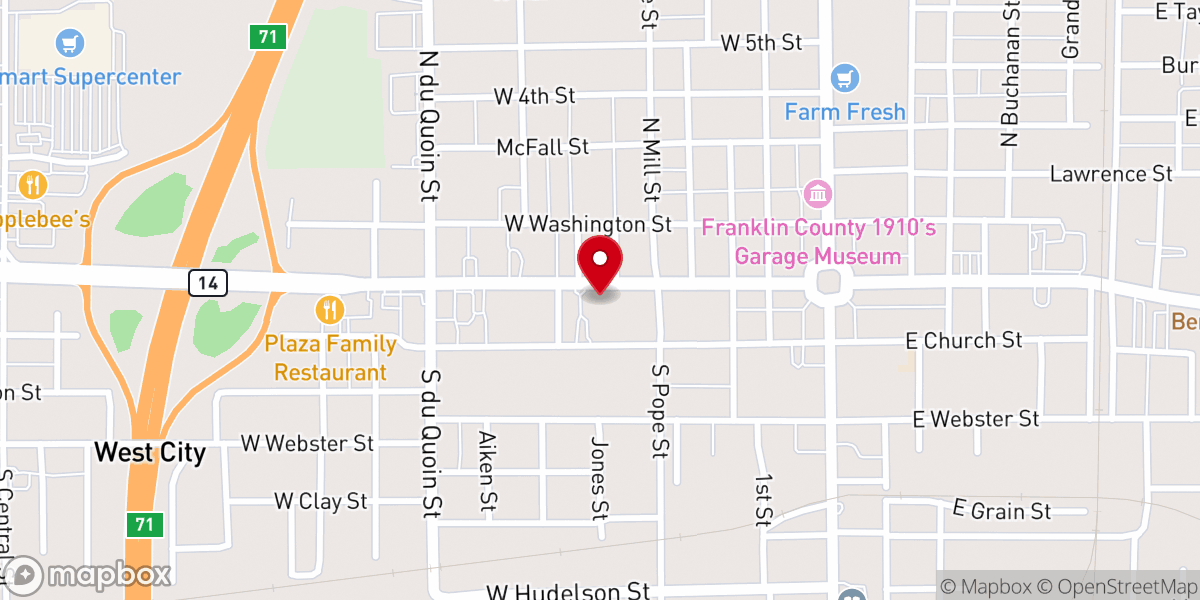 Map showing location of St Joseph Catholic Church