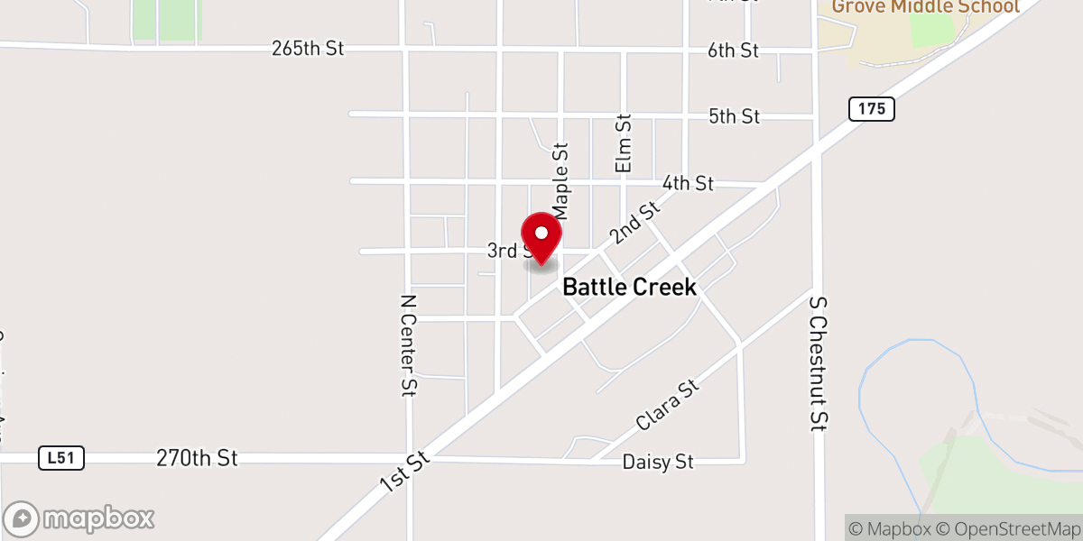 Map showing location of Inn At Battle Creek