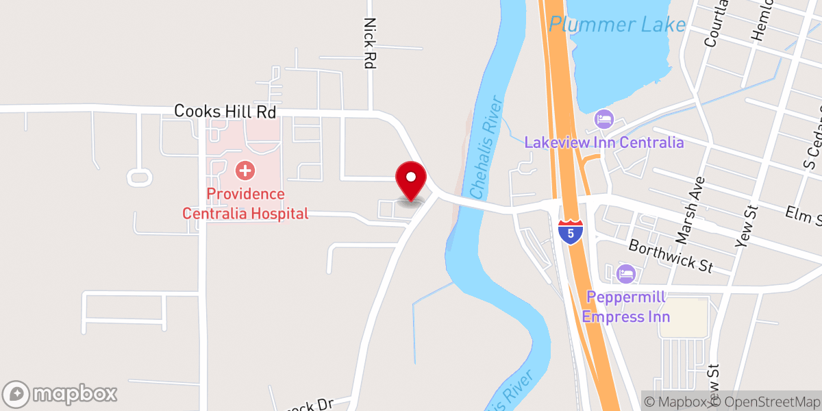 Map showing location of Centralia Seventh-day Adventist Church