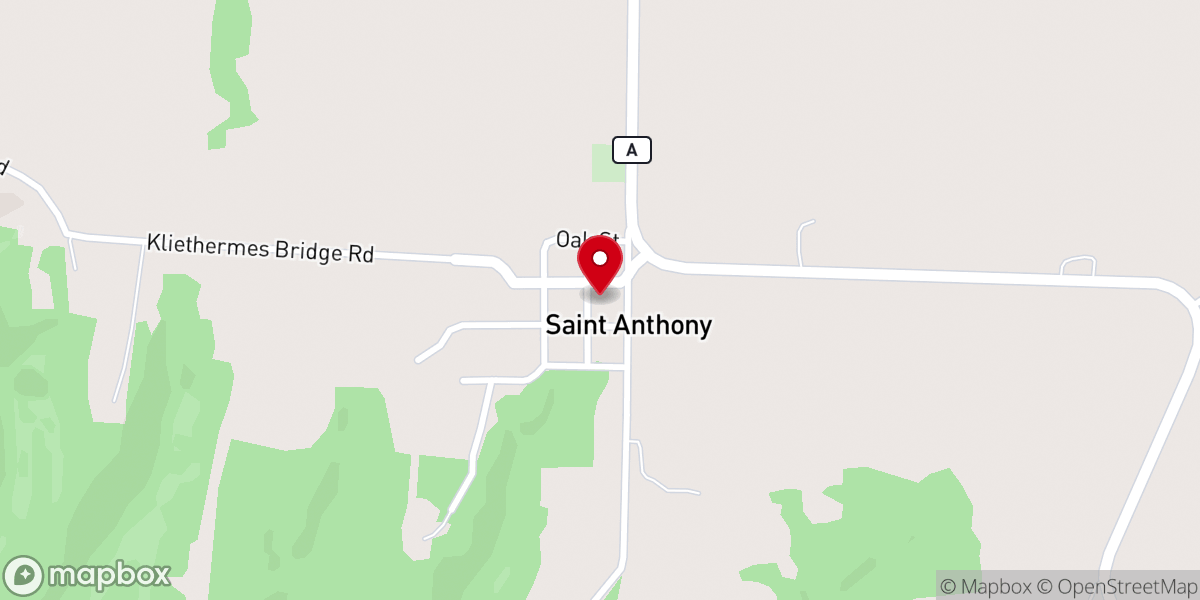 Map showing location of St Anthony Catholic Church