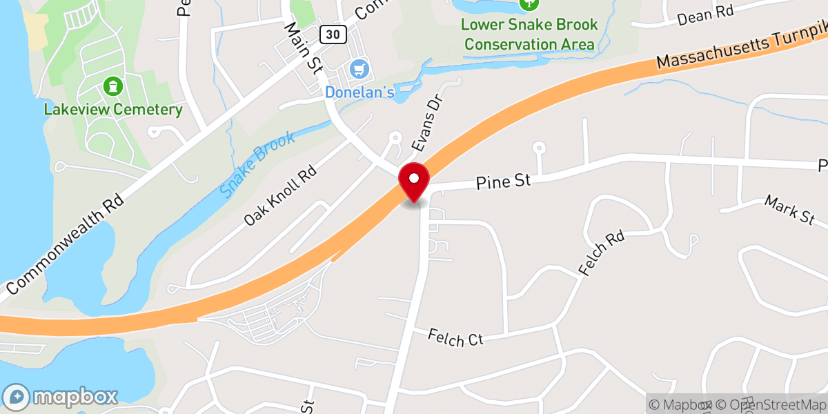 Map showing location of Church of Christ in Natick