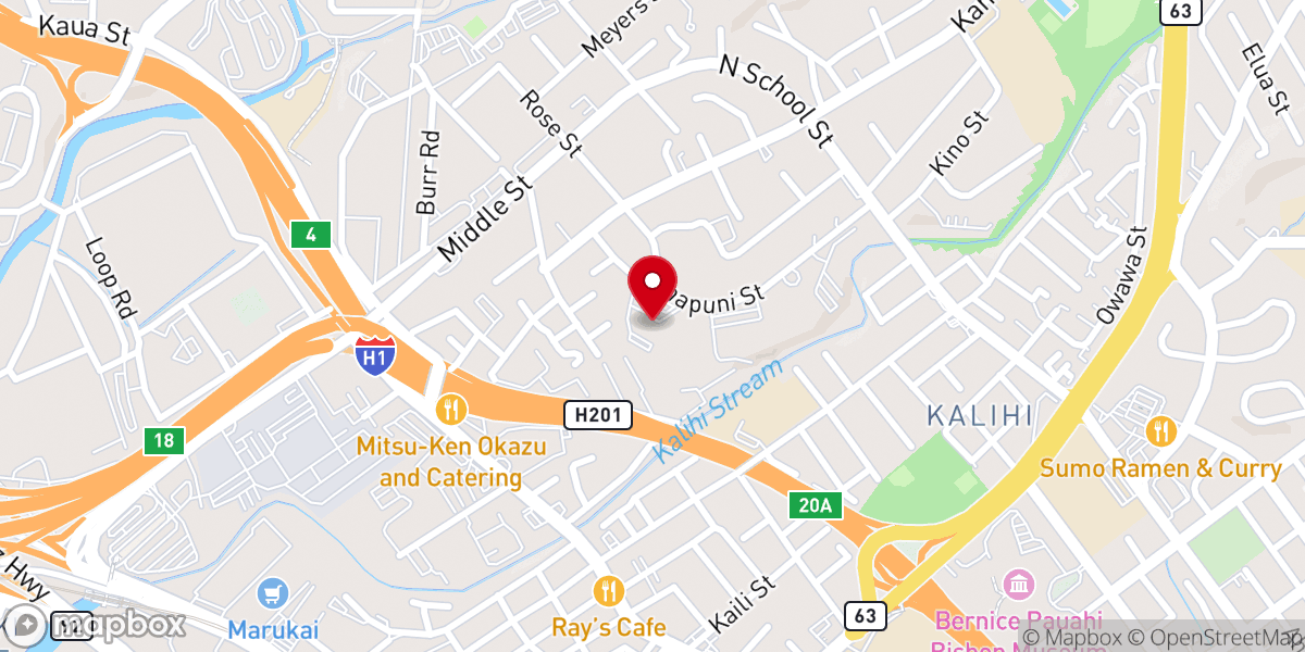 Map showing location of Christ Embassy Honolulu