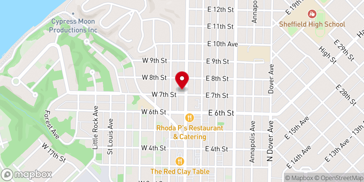 Map showing location of Sheffield Methodist Church