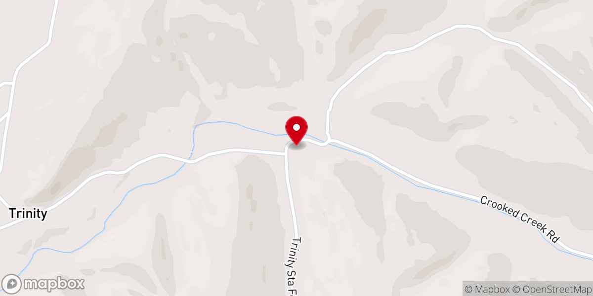 Map showing location of Trinity Church