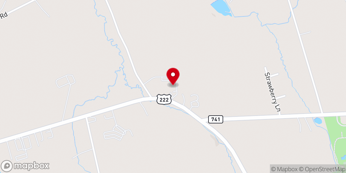Map showing location of Harvest Presbyterian Church