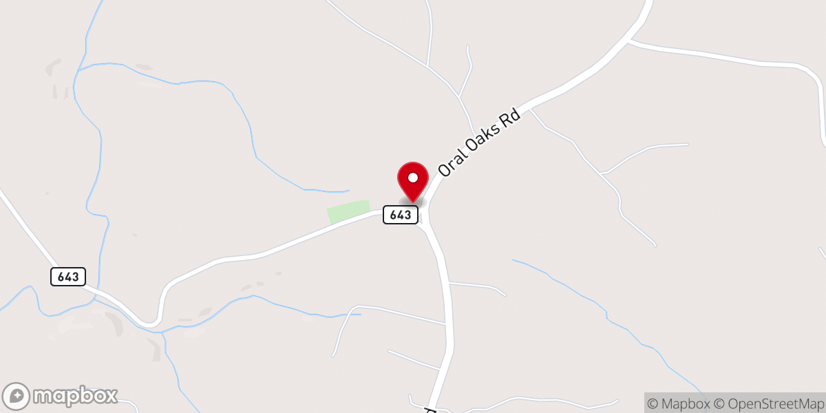 Map showing location of New Grove Baptist Church