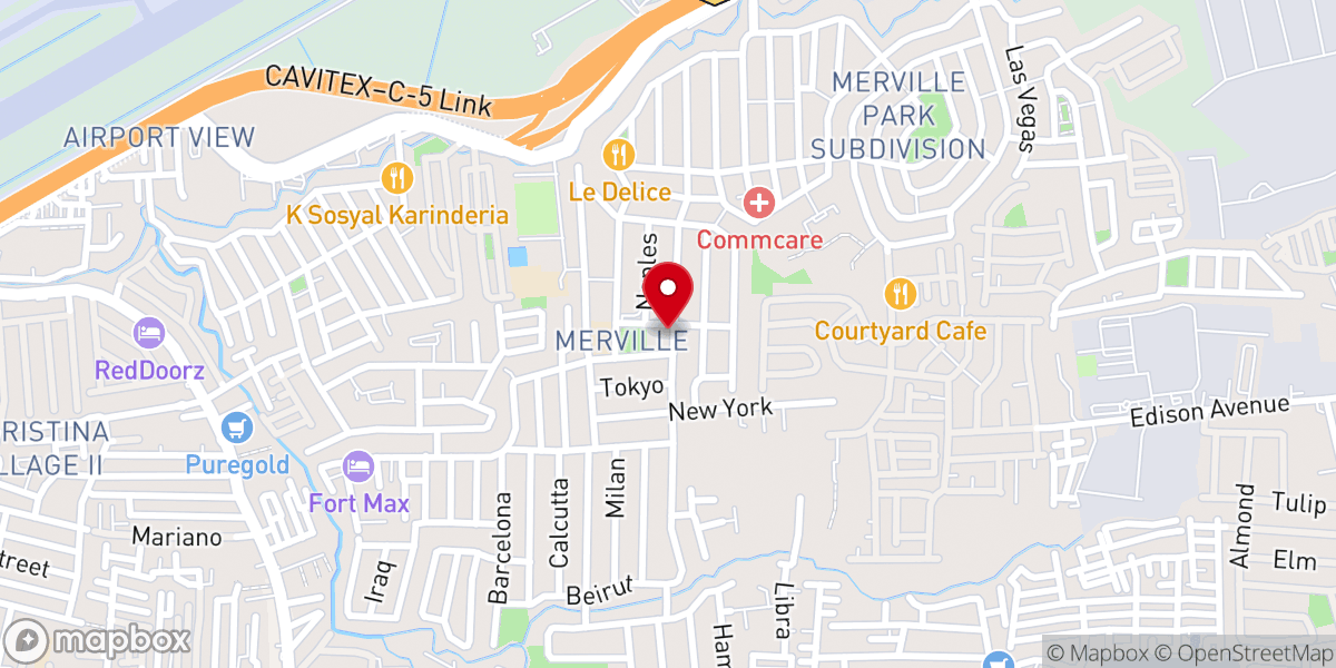 Map showing location of Our Lady of Beautiful Love Parish Church - Merville Park Subdivision, Merville, Parañaque City (Diocese of Parañaque)