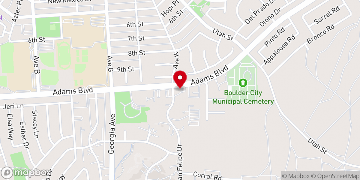 Map showing location of Boulder City Seventh-day Adventist Church