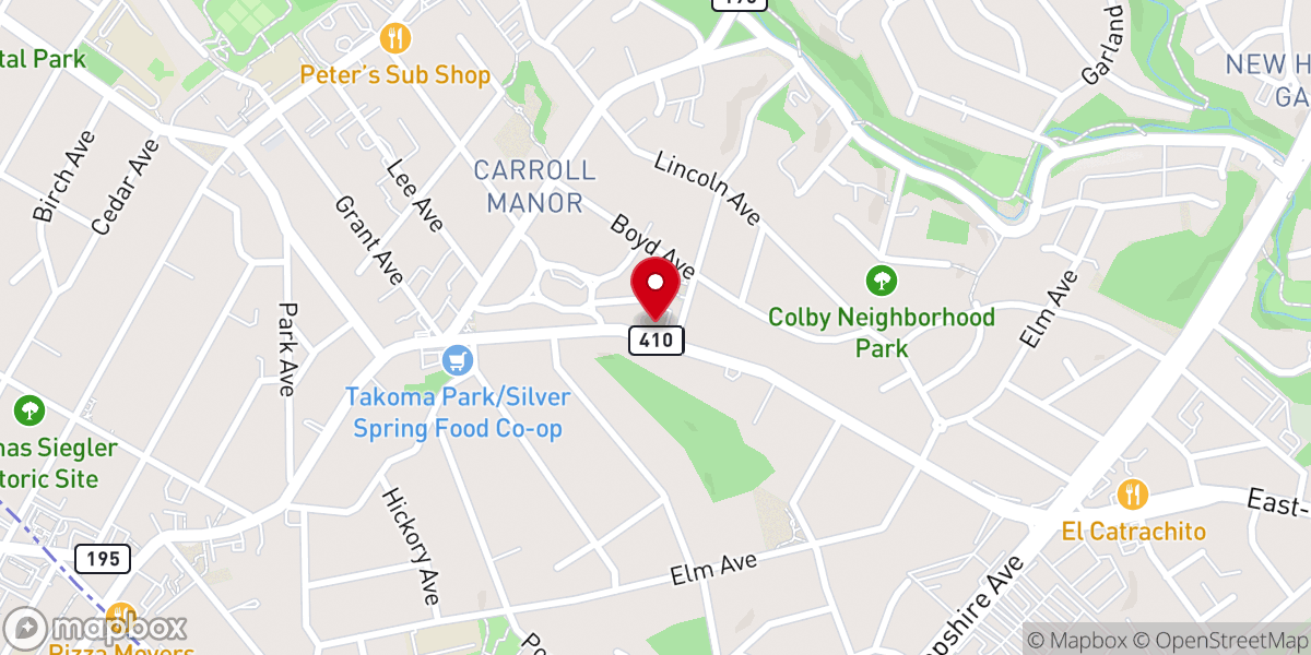 Map showing location of Marthoma Church of Greater Washington