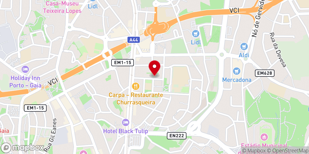 Map showing location of Igreja Evangélica Missão Omega church