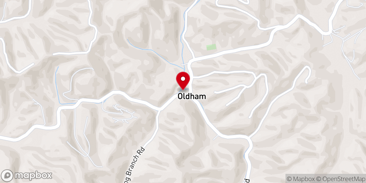 Map showing location of Oldhams Creek Baptist Church