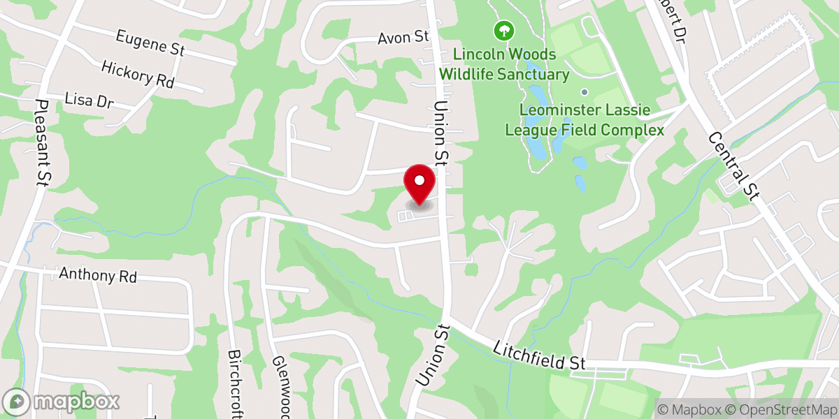 Map showing location of Leominster Seventh-day Adventist Church