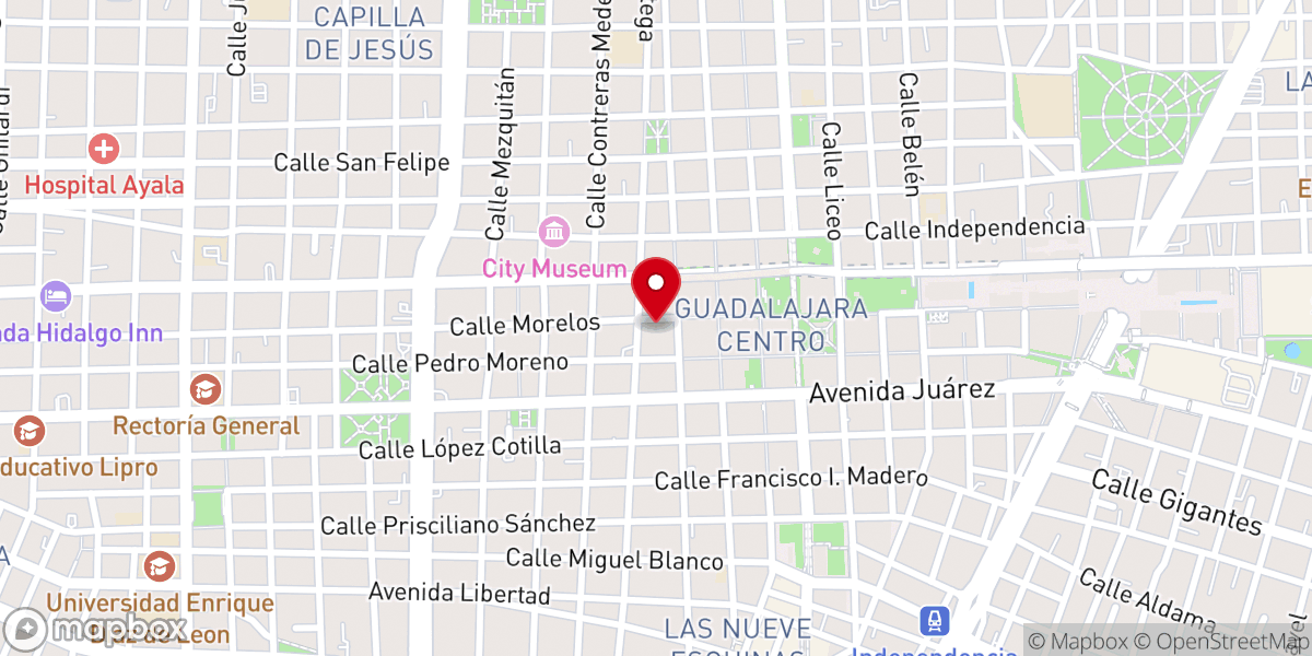 Map showing location of Templo de Santa Teresa de Jesús