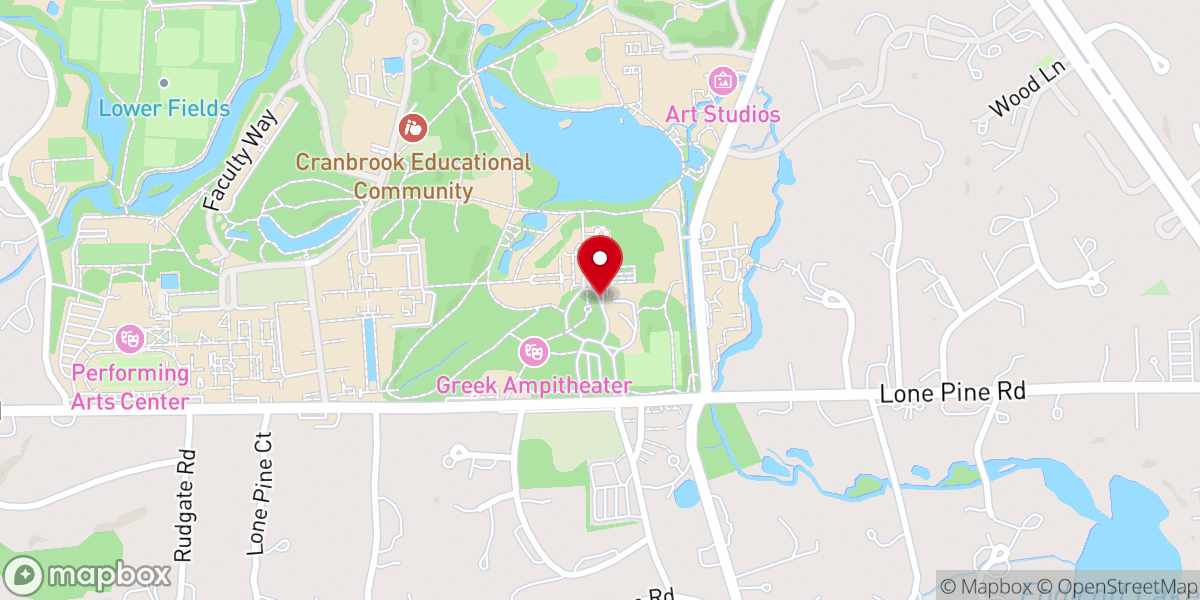 Map showing location of Cranbrook House & Gardens