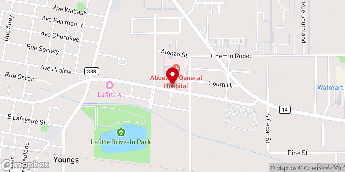 Map showing location of Vermilion Parish Health Unit