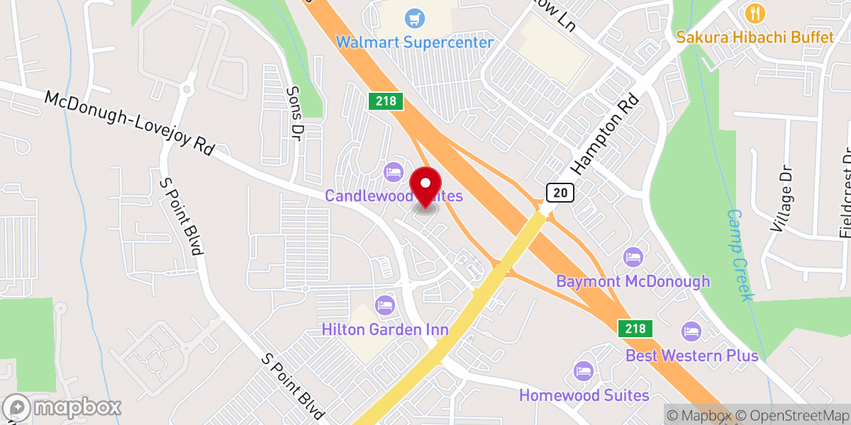 Map showing location of Deeper Life Bible Church McDonough, GA