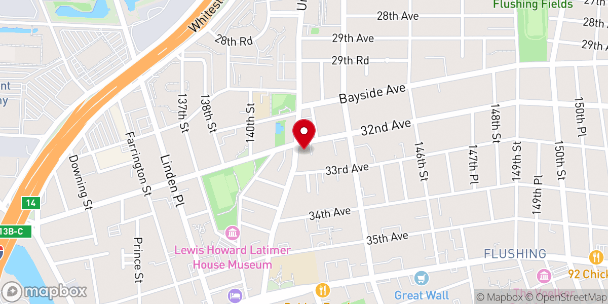 Map showing location of New York Pure Presbyterian Church