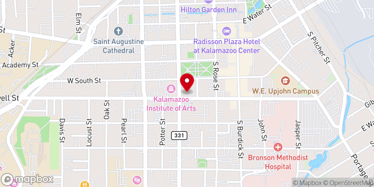 Map showing location of Kalamazoo Civic Theatre