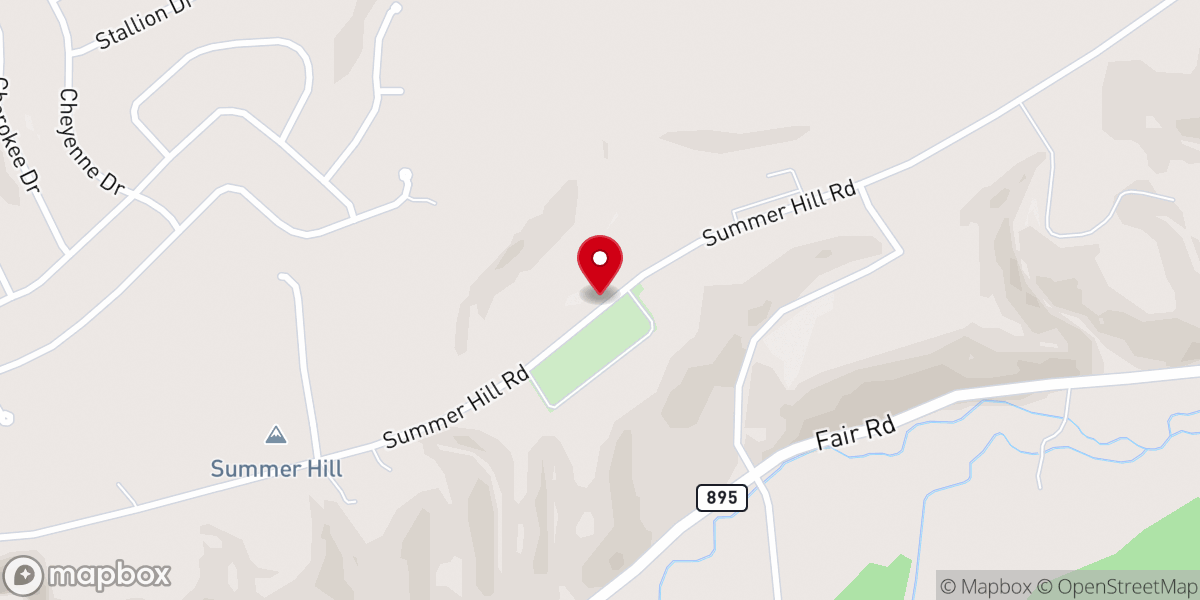 Map showing location of Summer Hill Church