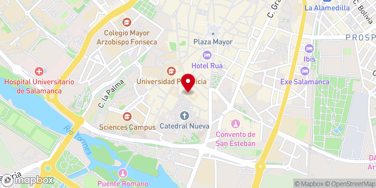 Map showing location of Iglesia de San Sebastián
