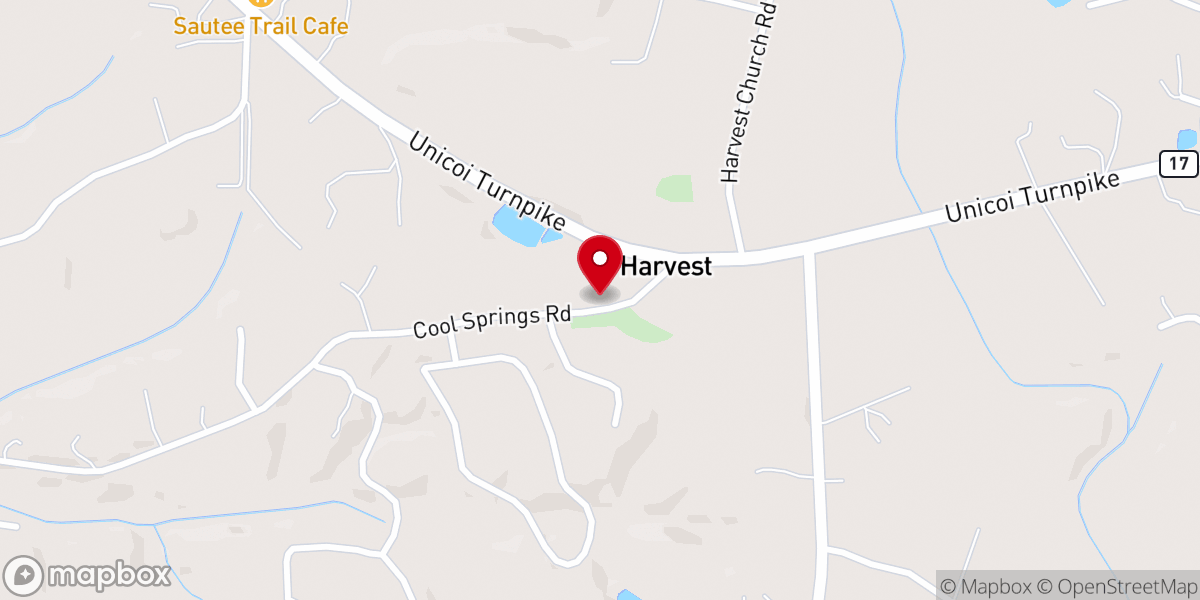 Map showing location of Cool Spring Methodist Church