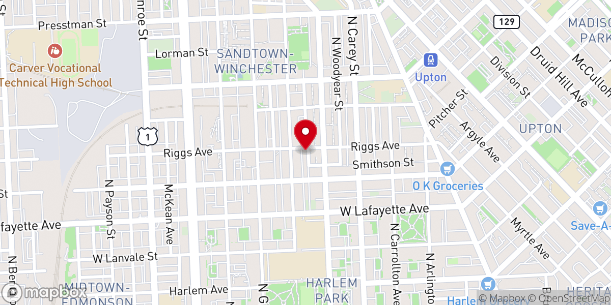 Map showing location of Hope Chapel Christian Unity Baptist Church