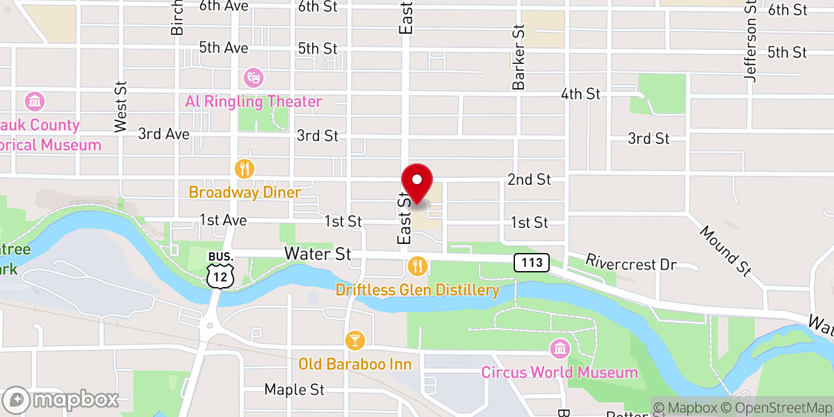 Map showing location of St Joseph Catholic Church