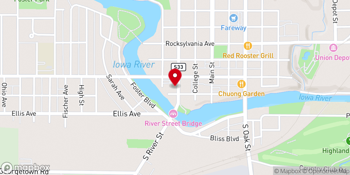 Map showing location of Iowa Falls City Hall