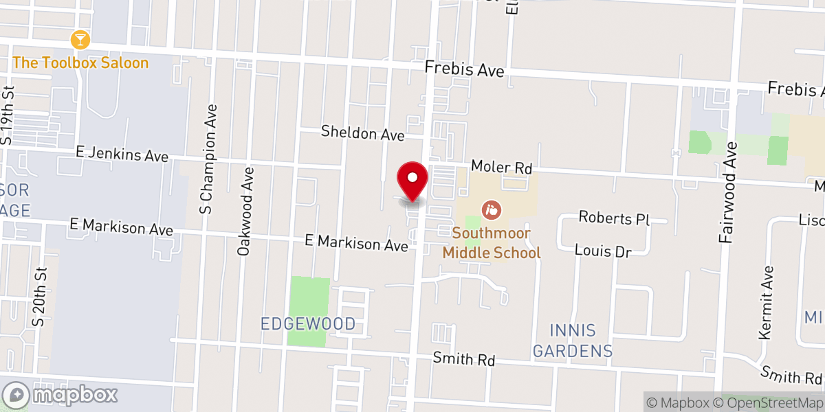 Map showing location of Lockbourne Road Baptist Church