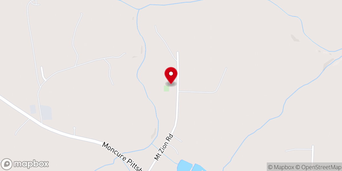 Map showing location of Mount Zion Church