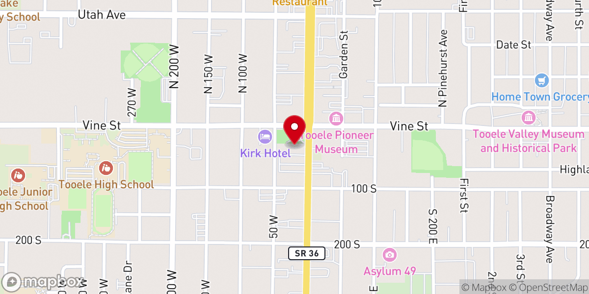 Map showing location of Tooele Thrift