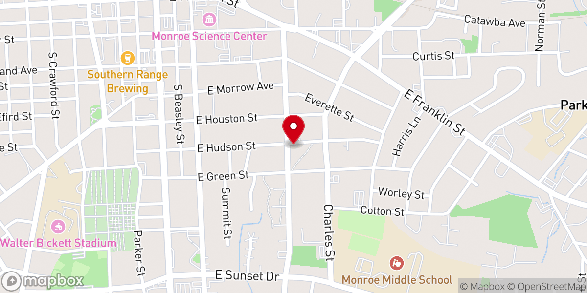 Map showing location of Elizabeth Missionary Baptist Church