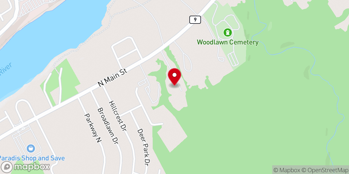 Map showing location of Twin City Baptist Church